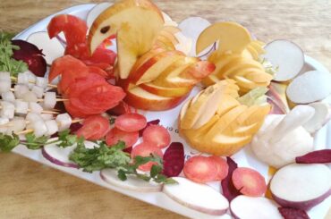 Fruit & Vegetable Carving & Cutting Garnish, salad decoration idea,  Handmade Salad decoration,