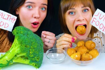 ASMR JUNK FOOD VS HEALTHY FOOD  ASMR EATING NO TALKING | EATING SOUNDS LILIBU