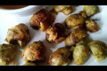 MUSHROOM PAKORE| FRITTERS WITH NO OIL|HEALTHY SNACKS|MUSHROOM FRITTERS