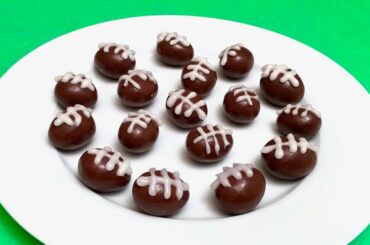 How to Make Chocolate covered Almond Footballs / Super Bowl Party Food Ideas