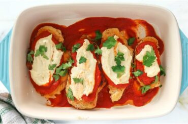 HEALTHY CHICKEN PARMESAN RECIPE: paleo, low carb, gluten free