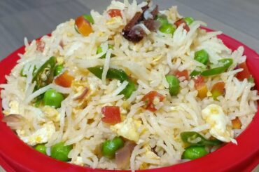 Peas Egg Fried Rice / हरे मटर एग राइस / Healthy & Tasty Easy Recipe In 10 Minutes