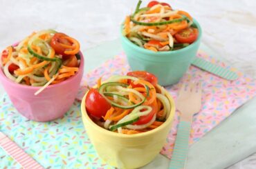 Spiralized Summer Salad for Kids - Carrot Cucumber & Apple Salad