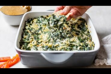 ARTICHOKE DIP WITH COLLARD GREENS | healthy artichoke dip recipe