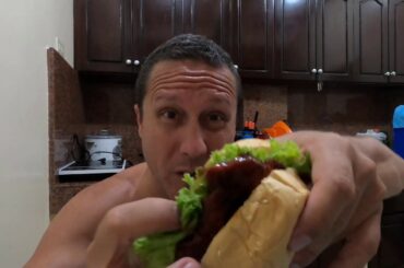 Fried Chicken Sandwich with BARBECUE SAUCE for Lunch