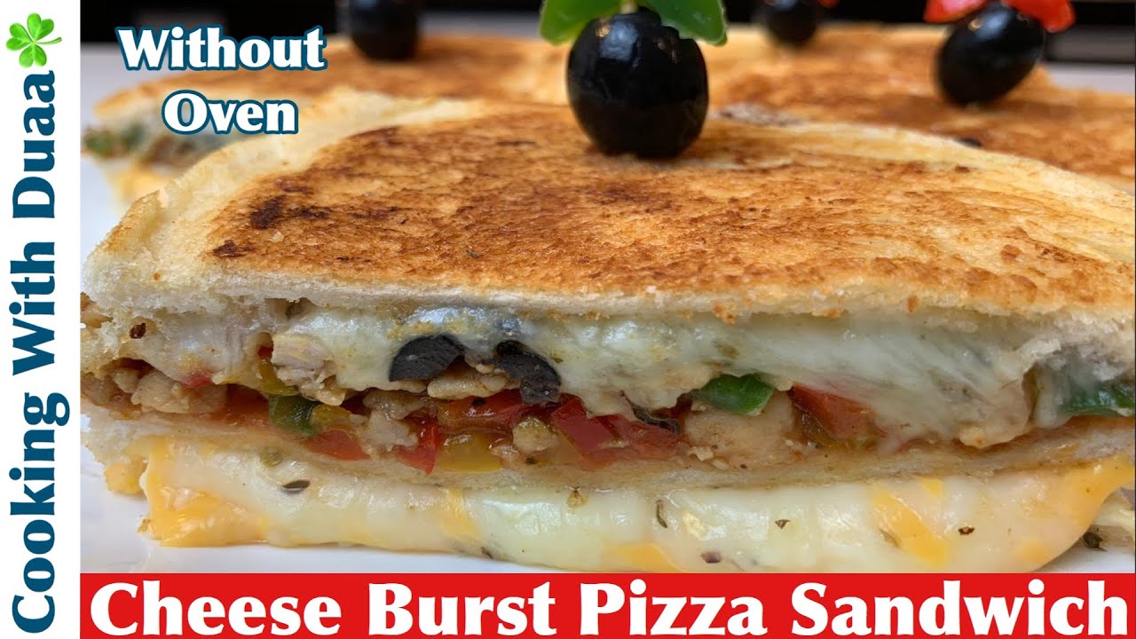Cheese Burst Pizza Sandwich Recipe (Without Oven) l Tea Time Snack l Cooking With Duaa Cheese Burst Pizza Sandwich Recipe (Without Oven) l Tea Time Snack l Cooking With Duaa