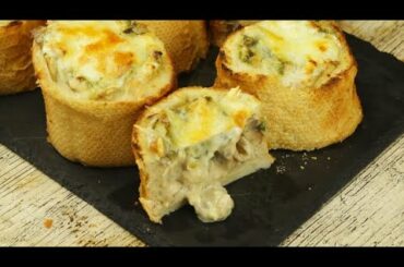 Mushroom stuffed baguette: a quick recipe for a snack everyone will love!
