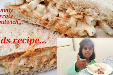 Creamy Carrots Sandwich | kids recipe in Tamil | sandwich recipe for kids in Tamil | sandwich recipe