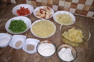 Russian salad recipe//healthy salad for kids made by hania's kitchen