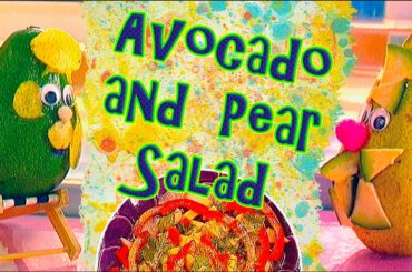 AVOCADO AND PEARL SALAD. Simple recipes. Funny fruits. How To Cook . Healthy Breakfast Ideas