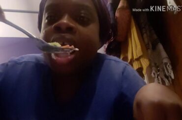 Healthy salad ASMR eating sounds