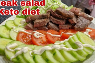 Keto Diet Steak And Salad Recipe/Low Carb