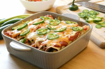 Healthy Beans & Veggie Enchiladas | Easy Dinner Party/Potluck Dish | Best Veg Fusion Mexican Recipe