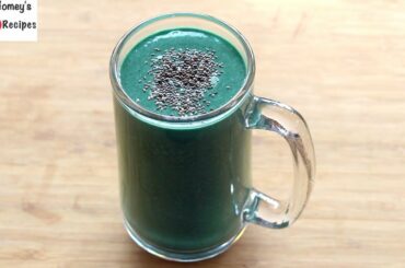Oats GREEN Breakfast Smoothie Recipe - Oats Recipes For Weight Loss - Vegan/No Milk | Skinny Recipes