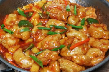 HEALTHIER SWEET & SOUR SHRIMP WITH HONEY & FRESH PINEAPPLE