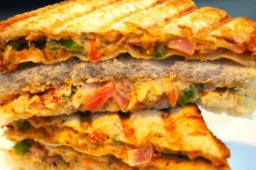 Vegetable Sandwich - Grilled Vegetable Cheese sandwich - Kids Lunch Box idea