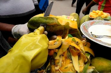 PAPAYA FRUIT | Prepare the Easy Way Bengali Street Vendor Healthy Street Food Dhaka