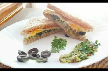 EASY AVOCADO EGG SANDWICH|HEALTHY AVOCADO EGG SANDWICH|QUICK BREAKFAST RECIPE|