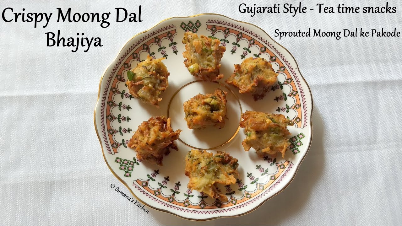 Gujarati Style – Sprouted Moong Dal pakode | Tea Time Snacks – Moong Dal Bhajiya – Sumana's Kitchen Gujarati Style - Sprouted Moong Dal pakode | Tea Time Snacks - Moong Dal Bhajiya - Sumana's Kitchen
