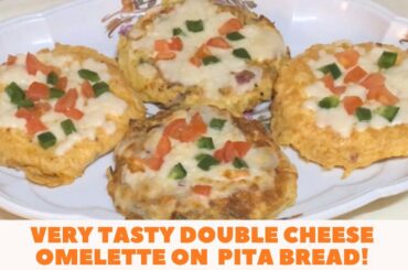 Double Cheese Omelette On Pita Bread(Quick Breakfast Recipe) (English Subtitles) | Umme Mohammed