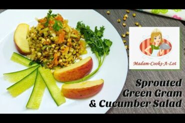Sprouted Green Gram & Cucumber Salad In Tamil | Mulaikattiya Payaru Recipe | Indian Salad Recipe