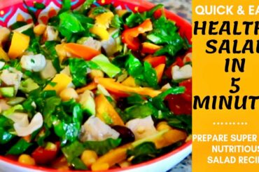 Healthy Salad in 5 Minutes Quick & Easy ! Chickpeas chicken