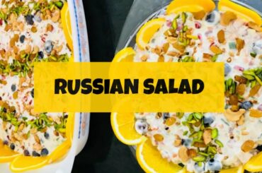 Russian Salad Beary Recipe | Fruity Veggie Cream Salad