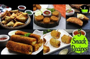 5 Easy Evening Snacks | Tea Time Snacks Recipes | Evening Snacks Recipes | Snacks Recipes