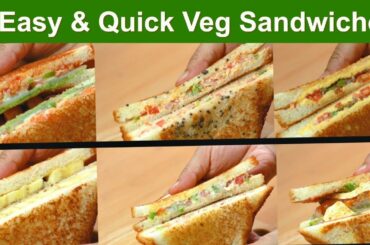 ६ आसान और झटपट वेज सैंडविच | 6 Tasty Veg Sandwich Recipes | Veg Sandwich | KabitasKitchen