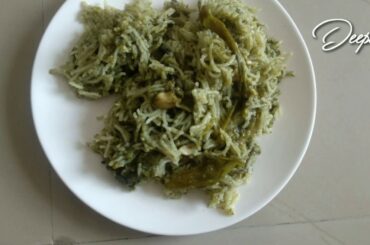 Healthy & Spicy Palak Pulao Recipe in tamil,Quick Palak(Spinach)Tawa pulao Recipein tamil,