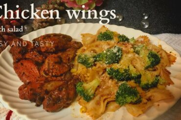 Chicken wings and salad recipe / airfryer recipe / चिकन विंग्स और सलाद रेसिपी