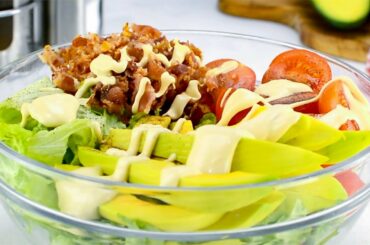 Keto BLT Salad Recipe - Low Carb Meal with 47g of Healthy Fats, 5g Net Carbs & 10g Protein (Easy)