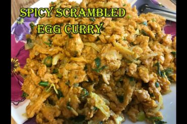 Spicy Scrambled Egg Curry Easy Recipe Quick Breakfast or Lunch Great Healthy Food Very Tasty