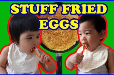 Twins Baby Food Cooking Stuffed Fried Eggs (Healthy Baby Food)