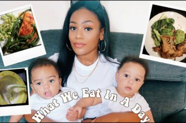 WHAT WE EAT IN A DAY | diet and life of 8 month twins| mum and baby healthy organic food ideas