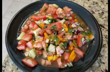 How to make a Healthy Tomato and Cucumber Salad with Fresh Dill | Dansoy Cook POV