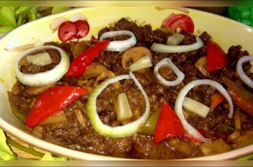 STIR FRY BEEF WITH MUSHROOM AND PINEAPPLE