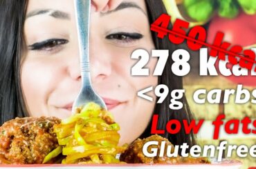 GLUTEN FREE~LOW CALORIES~COURGETTE SPAGHETTI WITH MEATBALLS by #LaFitItalia