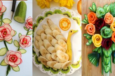 10 Super Fruits Decoration Ideas - Vegetable Flower Plate Decoration