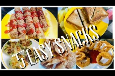 5 easy snacks || Crunchy egg fingers || sweet crispy chips || chicken sandwich || quick potato cutle