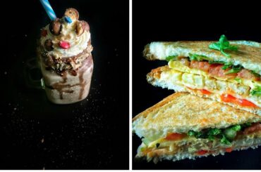 Easy breakfast/egg sandwich/Healthy date nut  & banana drink/art of food
