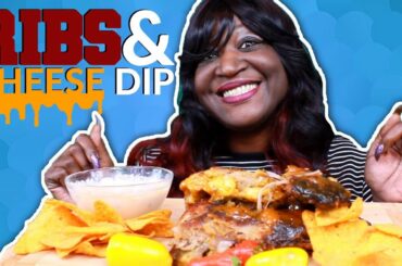 HUGE RIB SANDWICH + CHEESE DIP | EAT WITH ME | MUKBANG | 먹방