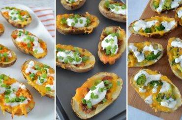 Baked Potato Skins 3 Ways | Healthy Game Day Recipe