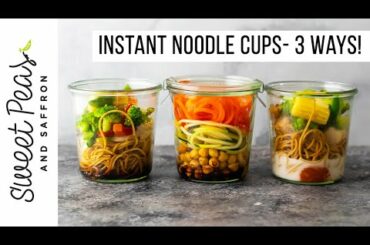 Make your own INSTANT NOODLE CUPS | meal prep * healthier * vegetarian option * portable