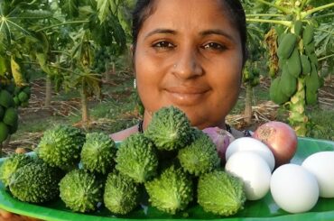 Village Style Bitter Gourd &Egg Fry Recipe | kakarakaya Egg Stir Fry Recipe in SeaFoods