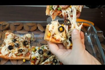 Cheesy Pizza Bread Recipe!|Delicious & Easy To Make Snack|Must Eat!