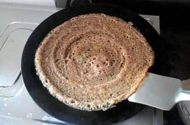 Ragi Dosa-No Rice// Finger Millet Dosa// Healthy Breakfast Ideas// Kelvaragu Dosai