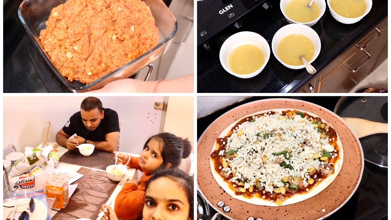 Healthy Yummy Corn Soup | Pizza On Tawa Recipe | Gajar ka Halwa Healthy Yummy Corn Soup | Pizza On Tawa Recipe | Gajar ka Halwa
