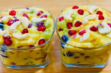 Fruit Custard Recipe | Mixed Fruit Custard | Healthy Dessert Recipe | How to make Custard