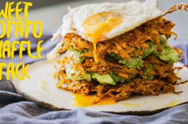 How To Make HEALTHY Sweet Potato Waffles Recipe